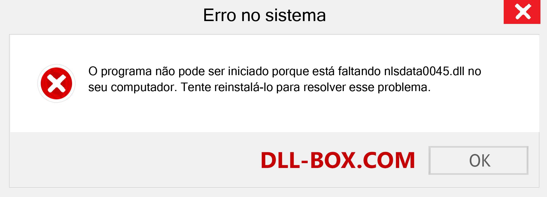 Arquivo nlsdata0045.dll ausente ?. Download para Windows 7, 8, 10 - Correção de erro ausente nlsdata0045 dll no Windows, fotos, imagens