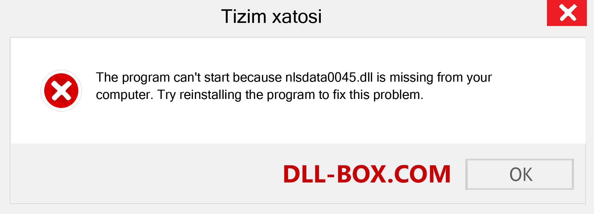 nlsdata0045.dll fayli yo'qolganmi?. Windows 7, 8, 10 uchun yuklab olish - Windowsda nlsdata0045 dll etishmayotgan xatoni tuzating, rasmlar, rasmlar